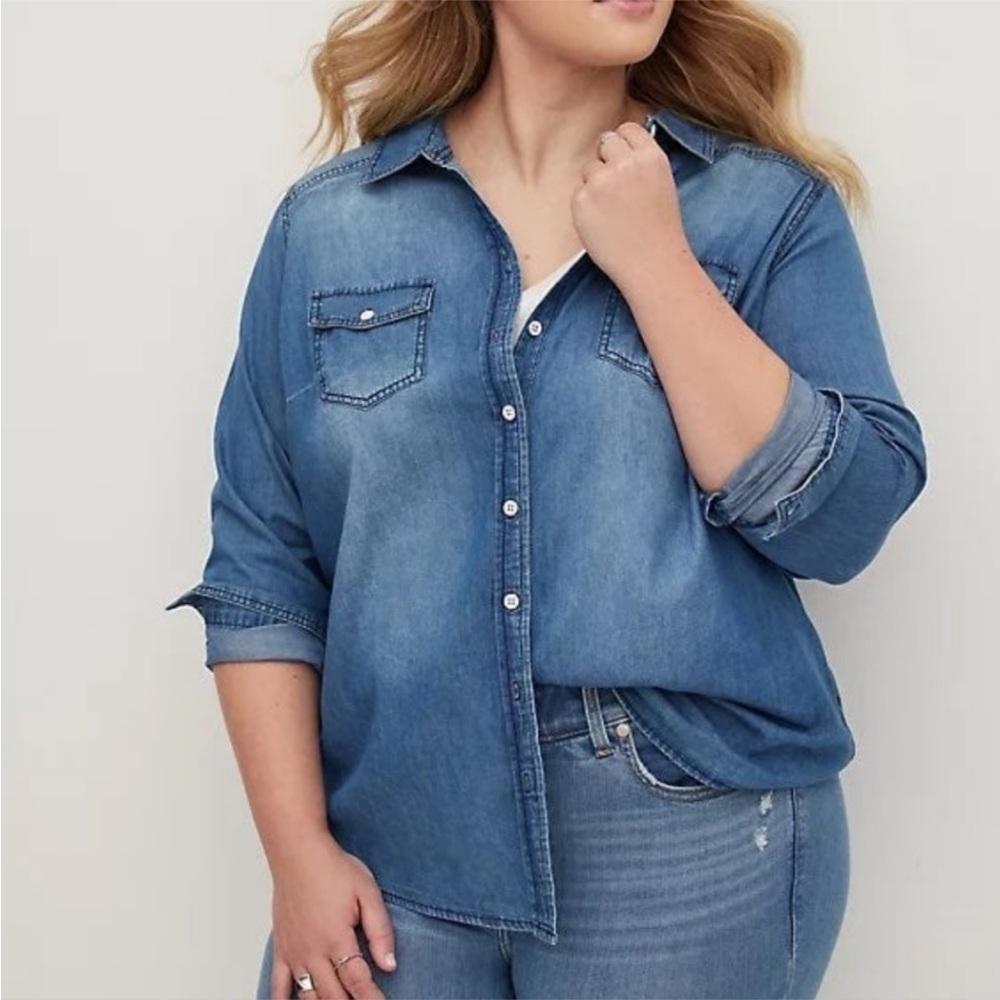 Torrid Denim Button Down Shirt